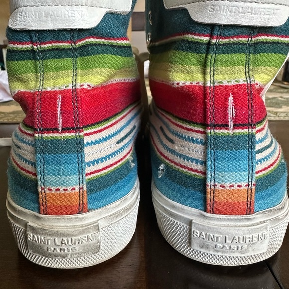 Saint Laurent Mens 'Mexican Jacquard' Bedford High Top Sneakers Size 41 - Picture 16 of 16